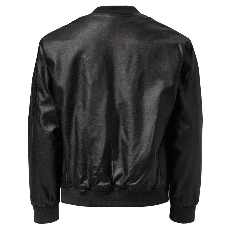 Faux Leather Bomber Jacket - CONFIDENT THREADSFaux Leather Bomber Jacket