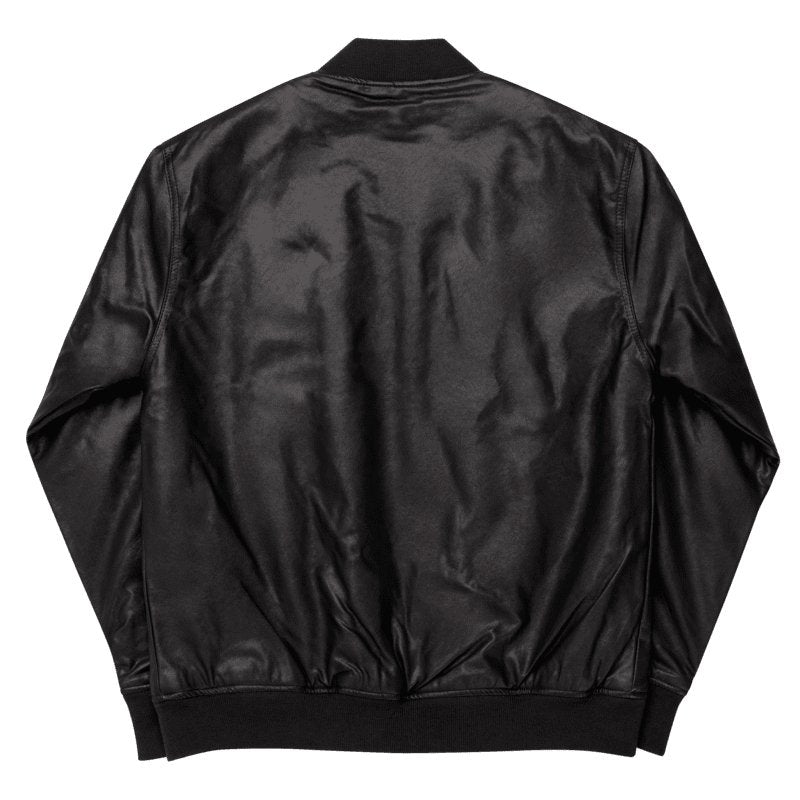 Faux Leather Bomber Jacket - CONFIDENT THREADSFaux Leather Bomber Jacket